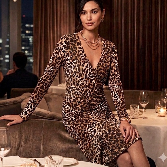 Michael Kors Dresses & Skirts - Michael Kors Leopard Print Dress Size 12, EUC